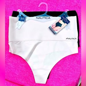 2 NEW NAUTICA NT7260  BONDED EDGE LASER SHAPING THONG PANTIES L